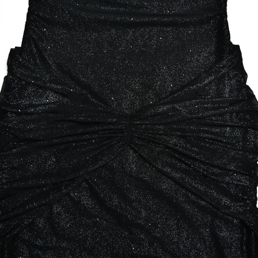 Sweetheart neck glitter ruched 2 piece tube maxi dress