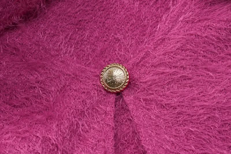 Textured button long sleeve gloves midi skirt set-final-sale