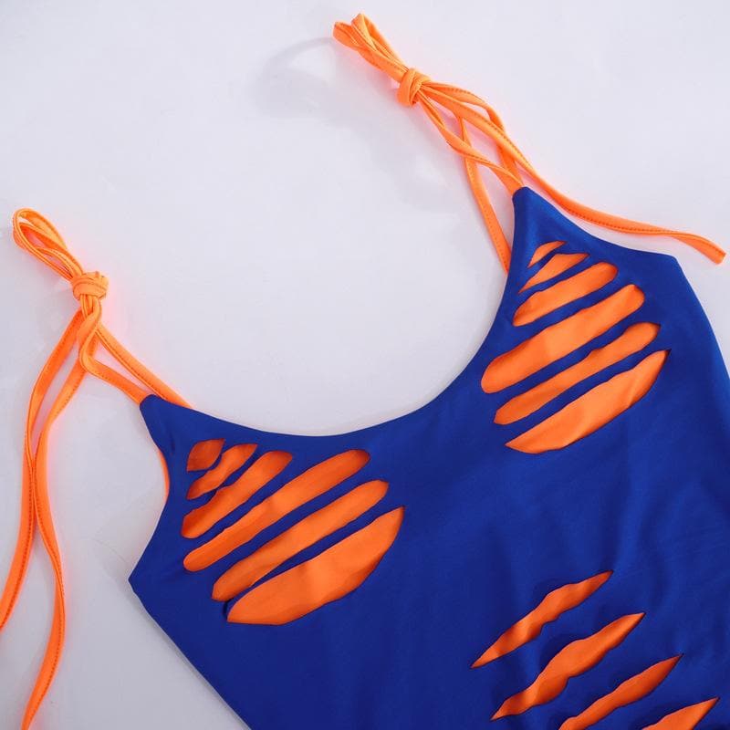Skeleton Print Halter Neck Sleeveless Bodycon Mini Dress