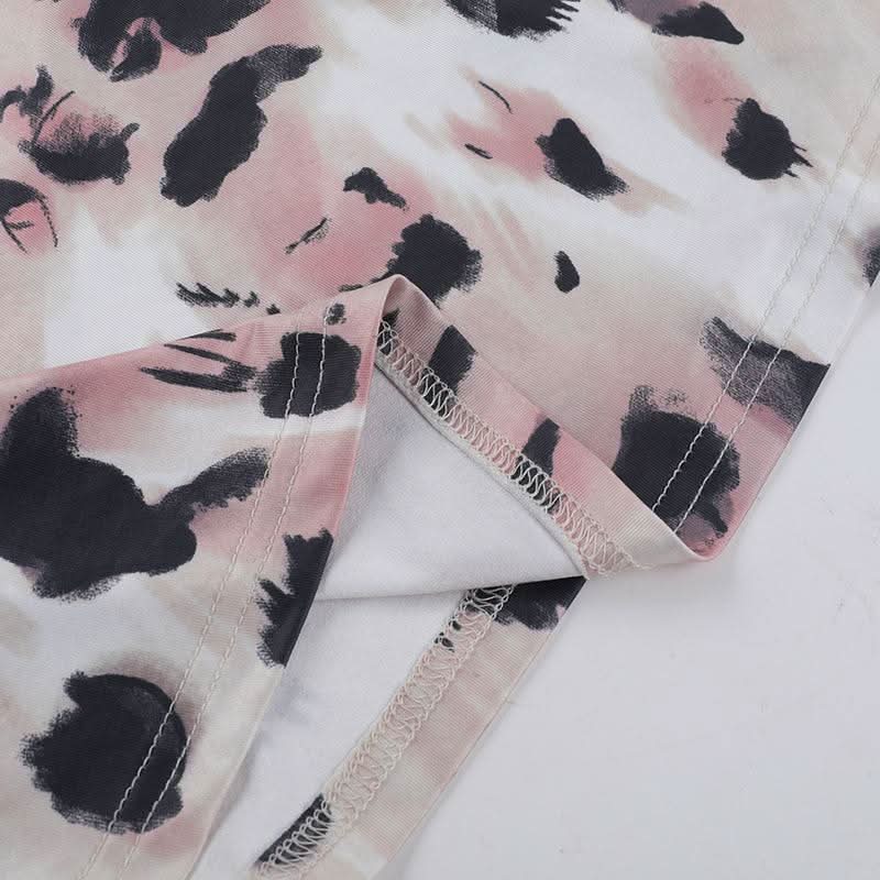 Leopard print high neck backless maxi dress