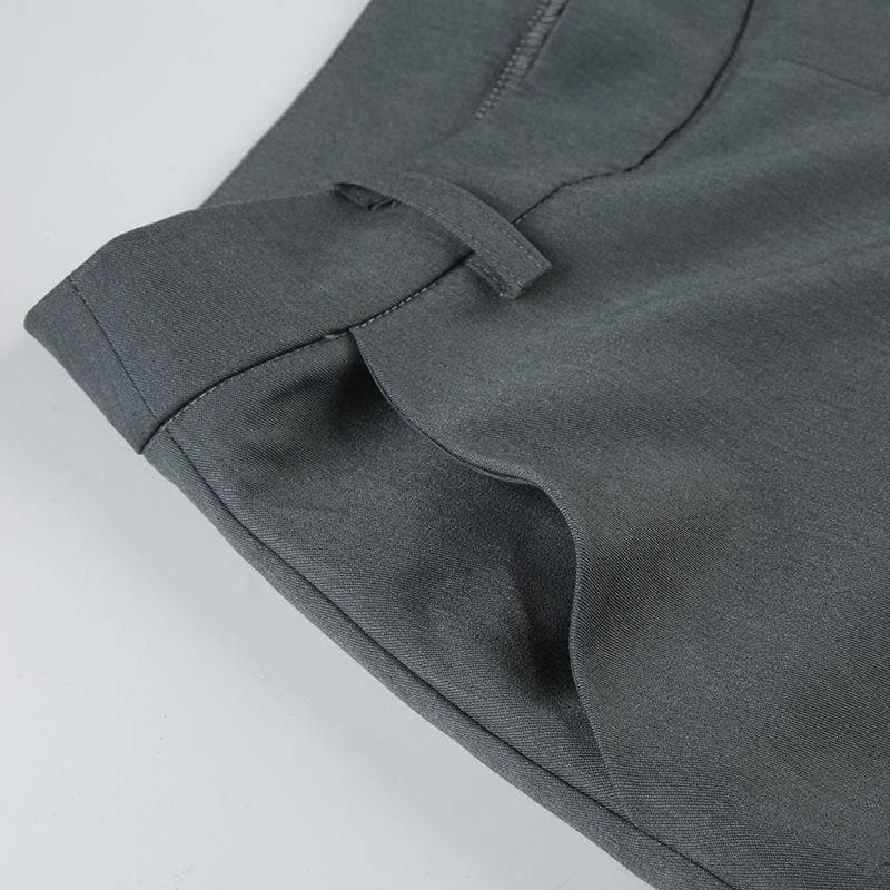 Zip-up wide leg medium rise pant