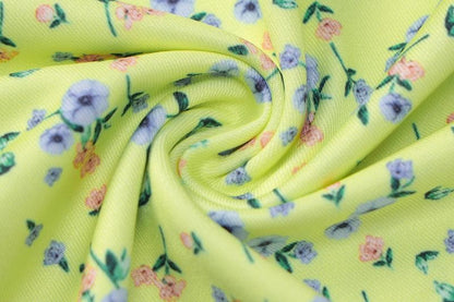 Ditsy Floral Print Spaghetti Strap Square Neck Bodycon Mini Dress