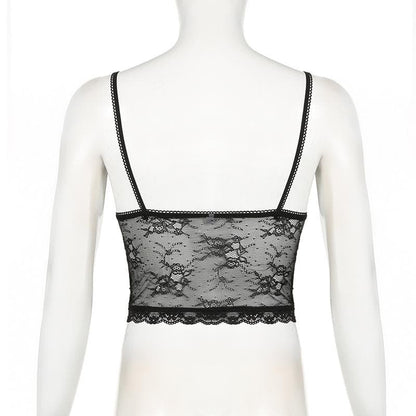 Bowknot v neck lace backless cami top