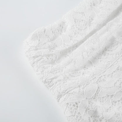 Irregular lace solid mini skirt