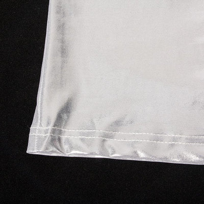 Backless u neck solid metallic cami maxi dress