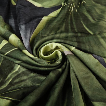 U neck flower print mesh cami maxi dress