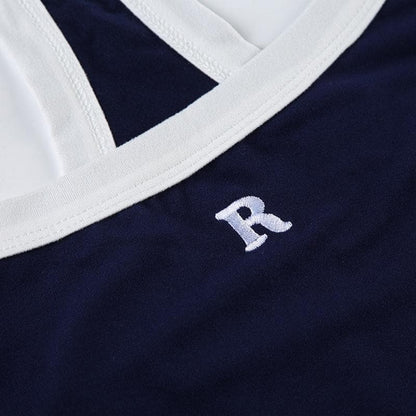 U neck "R" embroidery cami top