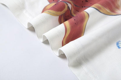 Flower butterfly print backless tube top