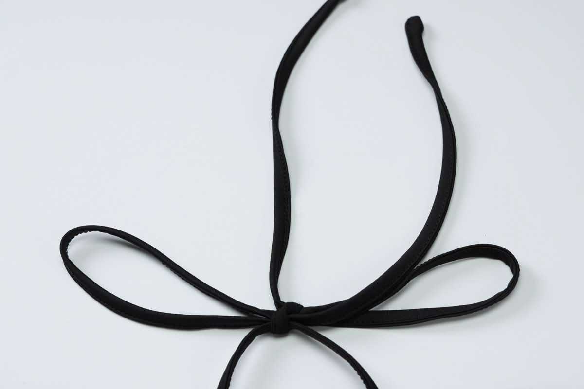 Halter long sleeve mesh lace hem button top