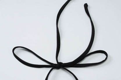 Halter long sleeve mesh lace hem button top