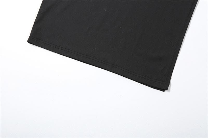 Lace up backless slit solid cami maxi dress