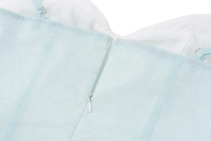 Halter metal butterfly patchwork zip-up cami mini dress