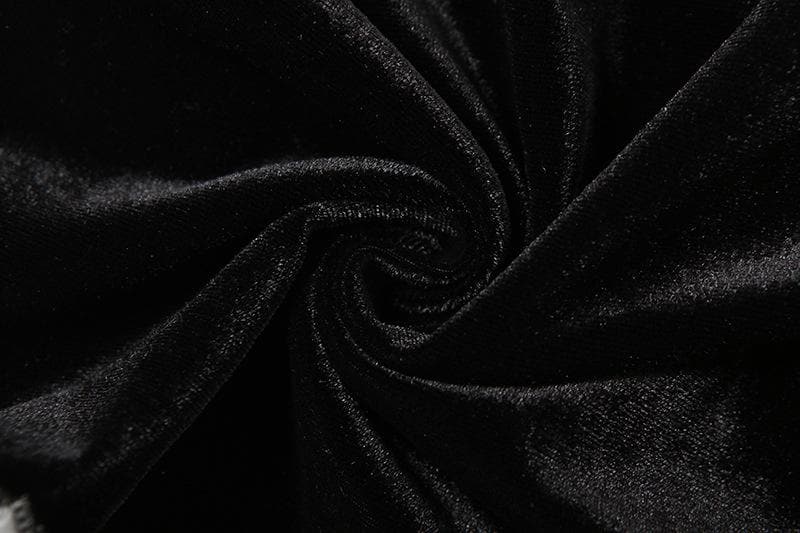 Ruffle velvet stitch ruched backless contrast tube mini dress