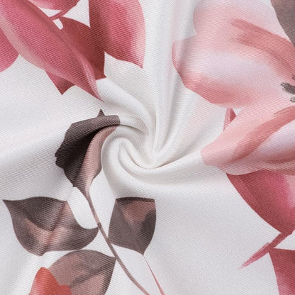 One shoulder ruched flower print maxi dress