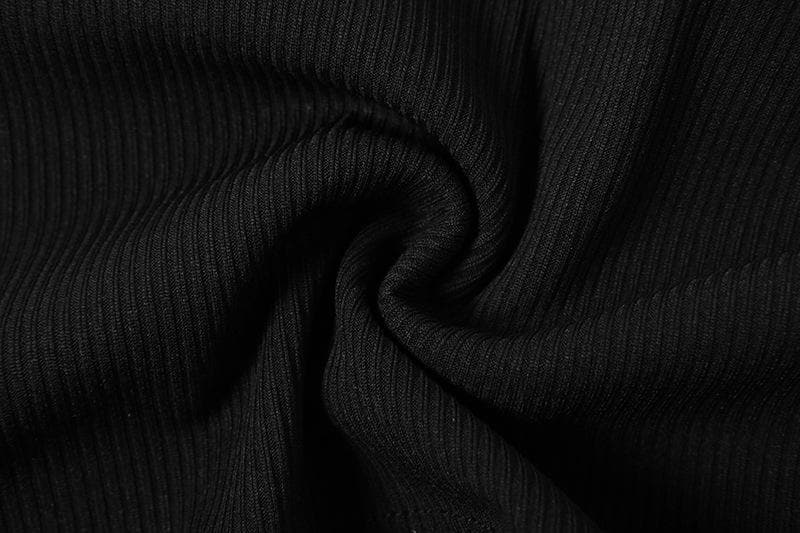 Halter contrast star pattern self tie backless crop top