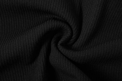 Halter contrast star pattern self tie backless crop top