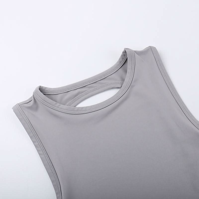 Crewneck ruched backless solid mini skirt set