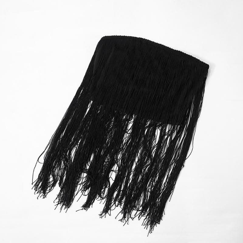 Tassels solid backless tube top