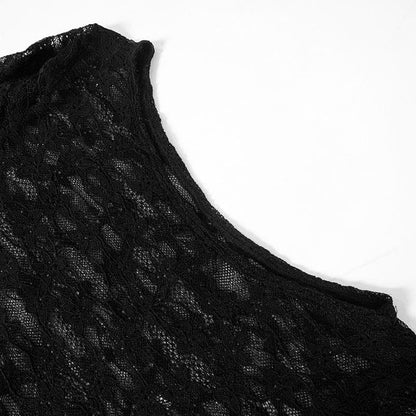 Long flared sleeve lace see through ruched maxi dress