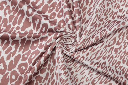 Irregular halter leopard print contrast maxi dress