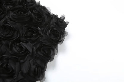 Flower applique solid mini skirt