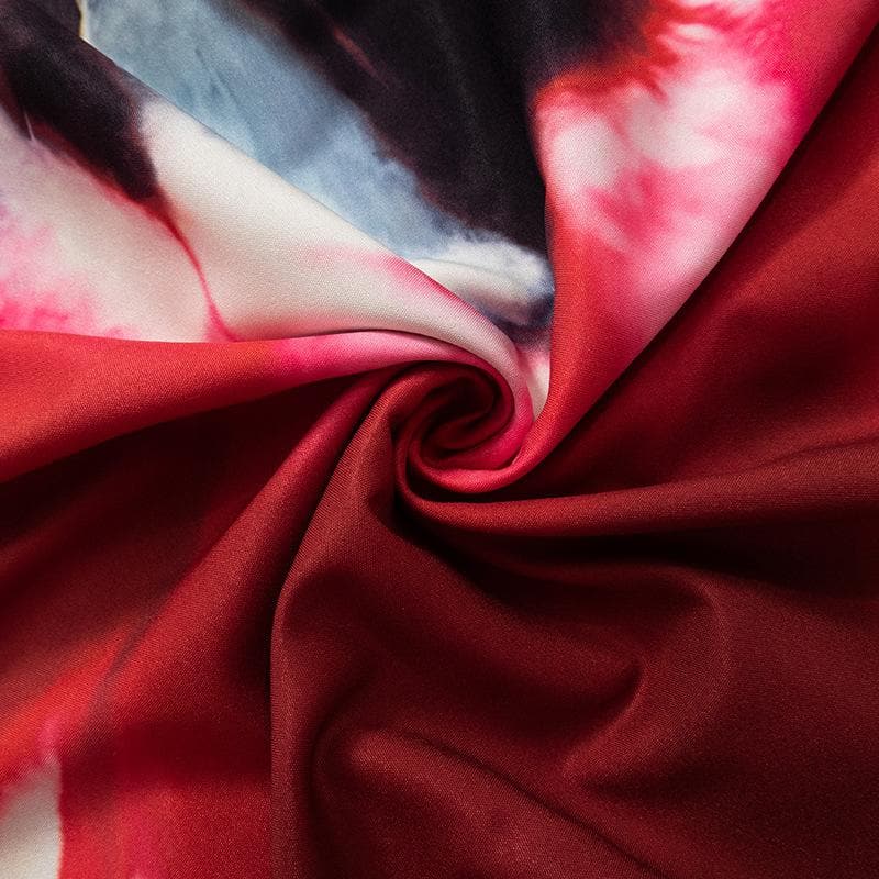 Print buckle backless contrast tube maxi dress