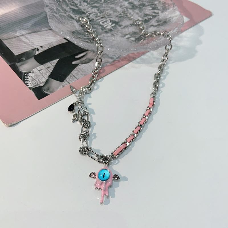 PU leather pendant chain necklace