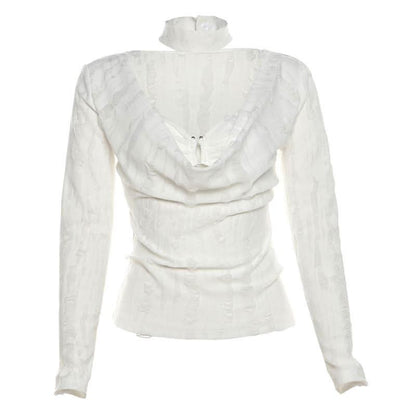 Long sleeve cowl neck solid 2 piece top
