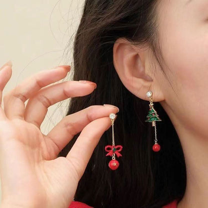 Faux pearl pendant christmas tree decor drop earrings