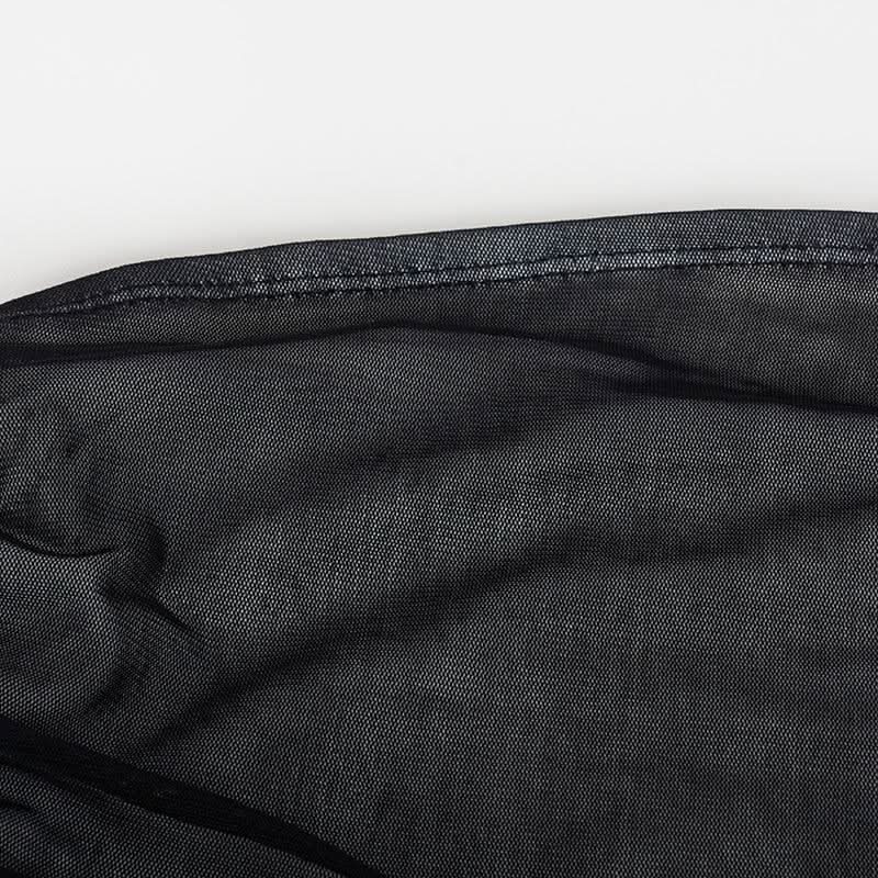 Backless mesh ruched tube mini dress