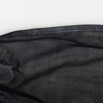 Backless mesh ruched tube mini dress