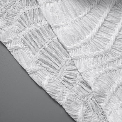 Ruched textured 2-way see through maxi dress