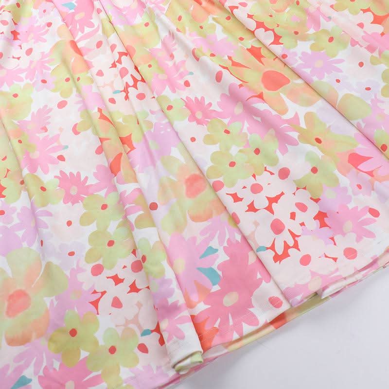 Ruched flower print backless tube maxi dress