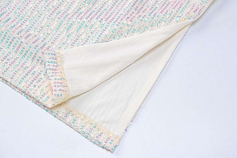 Glitter cowl neck halter slit backless mini dress-final-sale