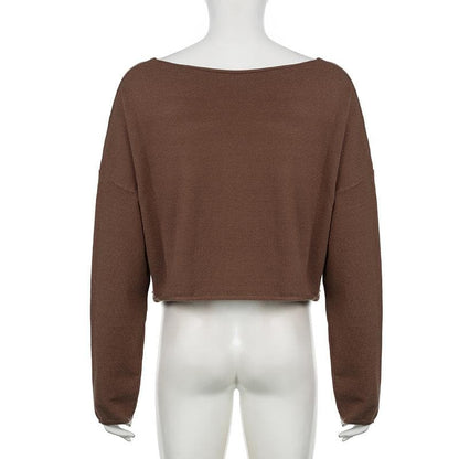 Long sleeve knitted solid top