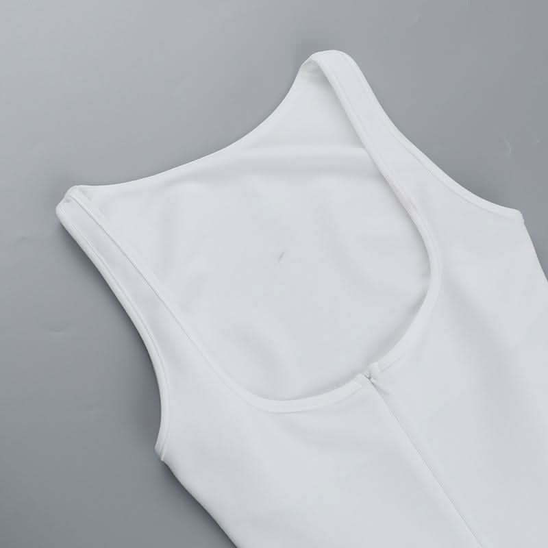 Zip-up ruched solid backless mini dress
