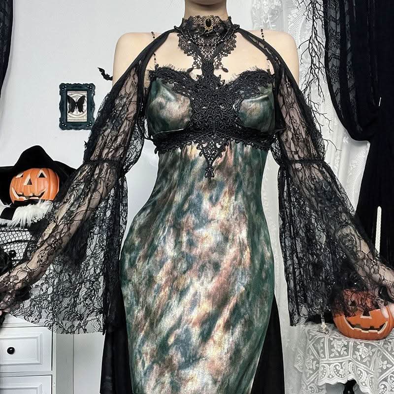 Long sleeve off shoulder lace hollow out shrug cut out top