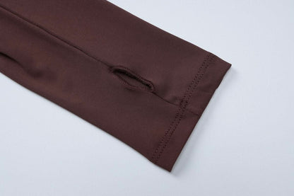 High neck long sleeve zip-up pant set