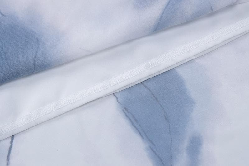 Tie dye print high slit cross back cami maxi dress