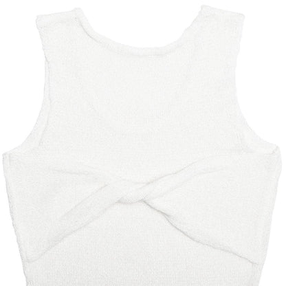 Sleeveless crewneck solid backless maxi dress