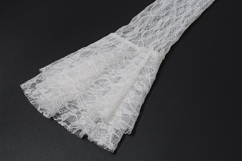 Long flared sleeve lace see through maxi dress