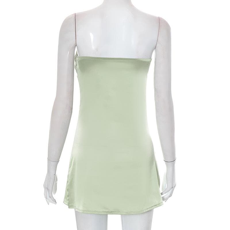 Strapless Tube Ruched Bust Bandeau Bodycon Mini Dress