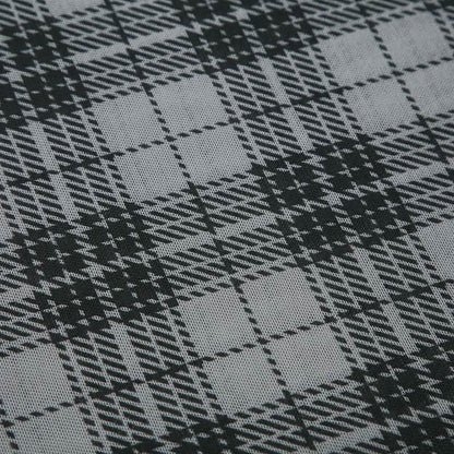 Long sleeve plaid crewneck mesh top