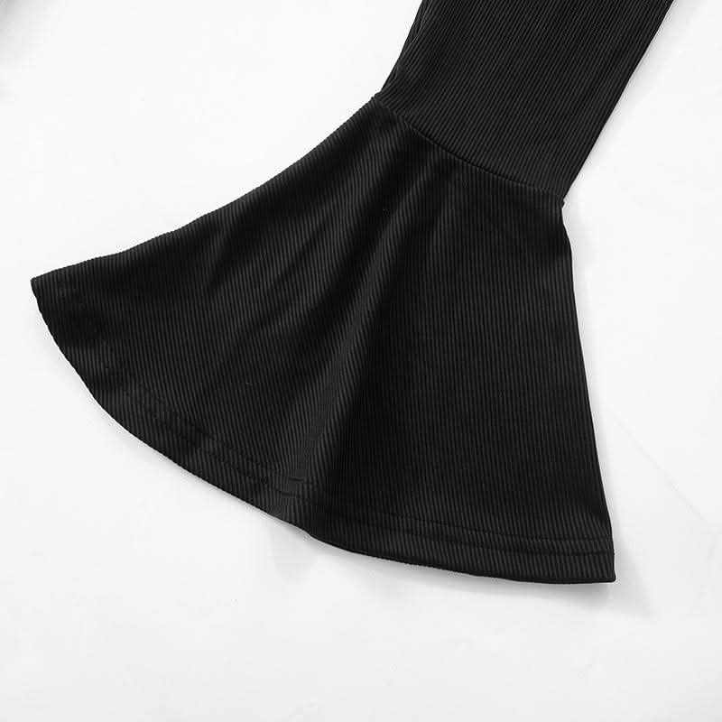 Flared sleeve off shoulder slit ruched self tie midi dress