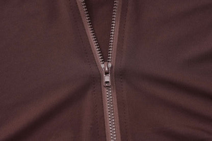 High neck long sleeve zip-up pant set