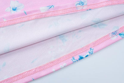 Flower print v neck backless cami maxi dress