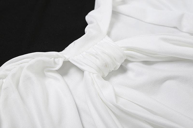 Ruffle solid ruched tube mini dress