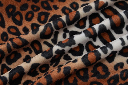 Long sleeve leopard print hollow out u neck cut out maxi dress