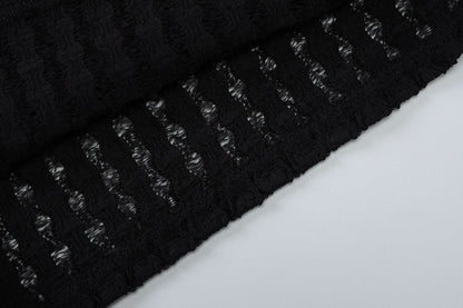 Sleeveless crewneck textured tank top