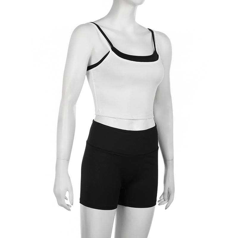 U neck contrast 2 piece cami pant set